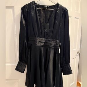 PAIGE Black silk long sleeve Dress